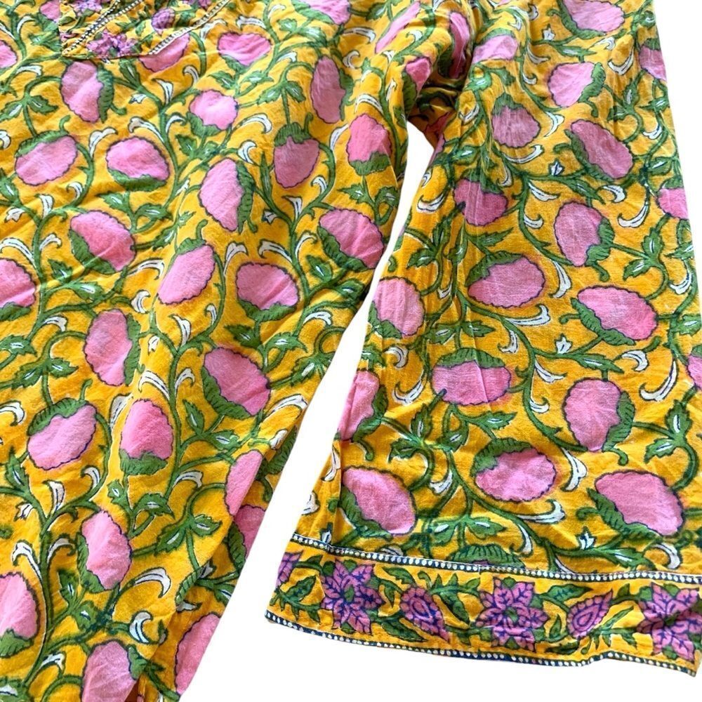 Floral Hand Block Print Dress - Picture 5 of 5